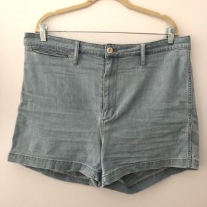 Madewell Emmett High Waisted Denim Camp Shorts 33